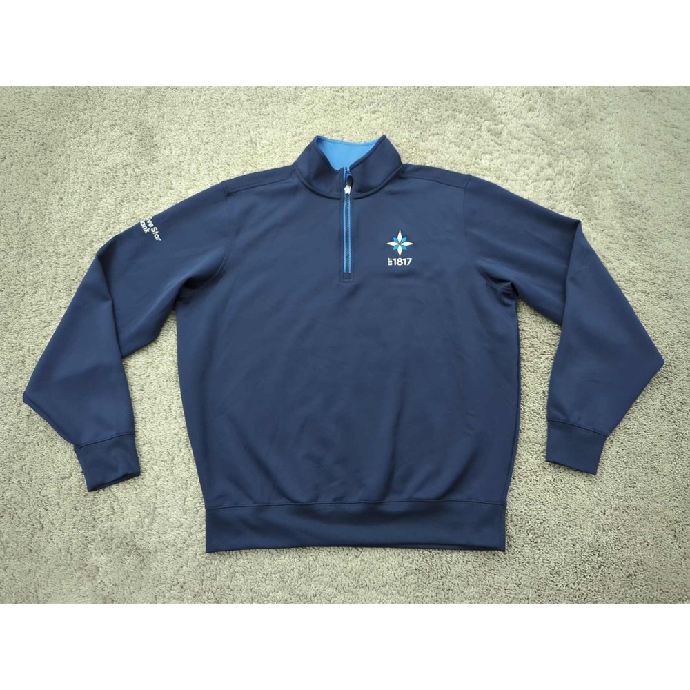 Five Star Bank Jacket‎ Mens M Pullover 1/4 Zip Fairway & Greene Golf Blue